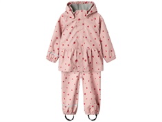 Name It rainwear pale mauve with strawberry print